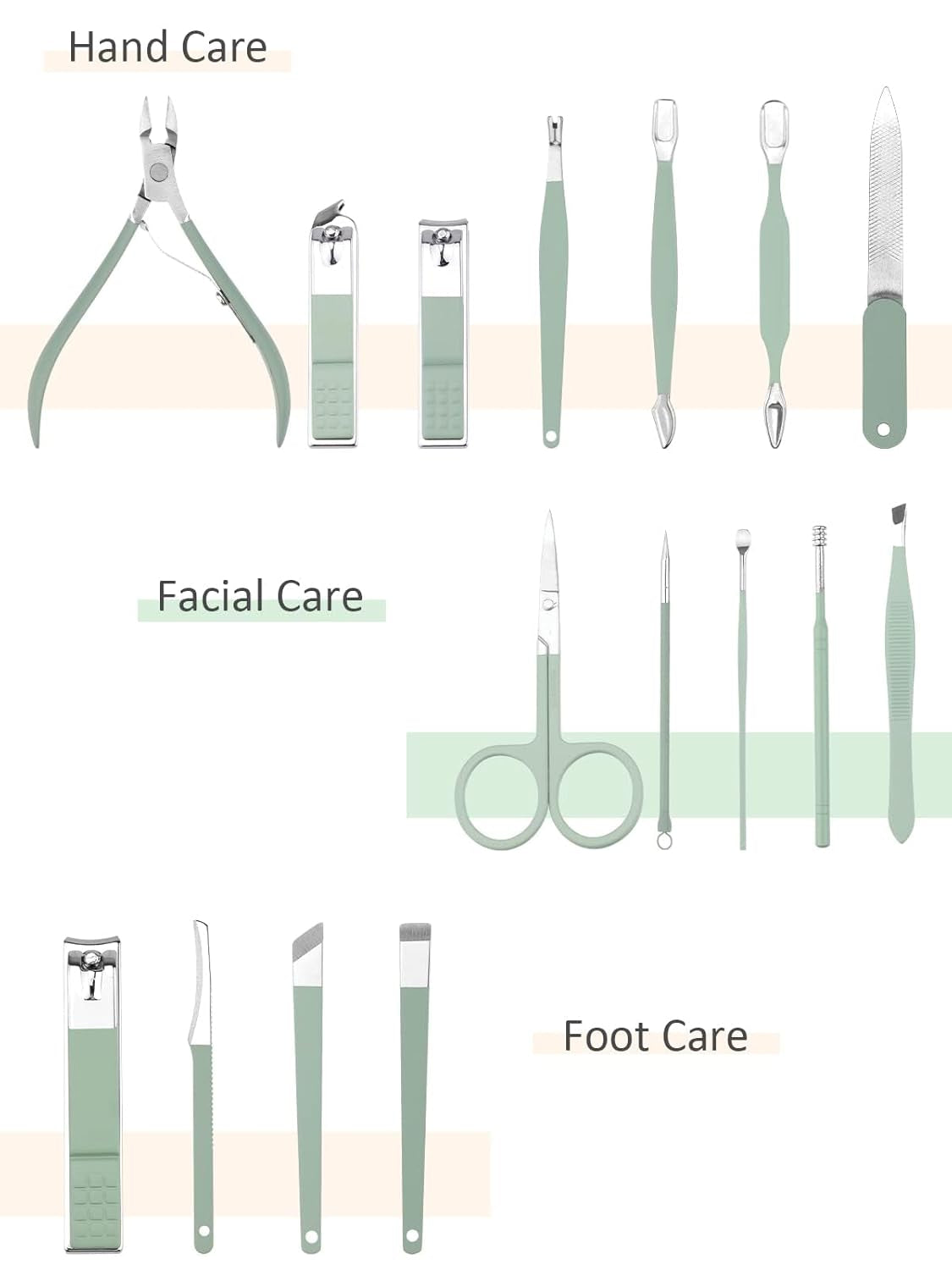 16-Piece Professional Manicure & Pedicure Kit with Leather Case