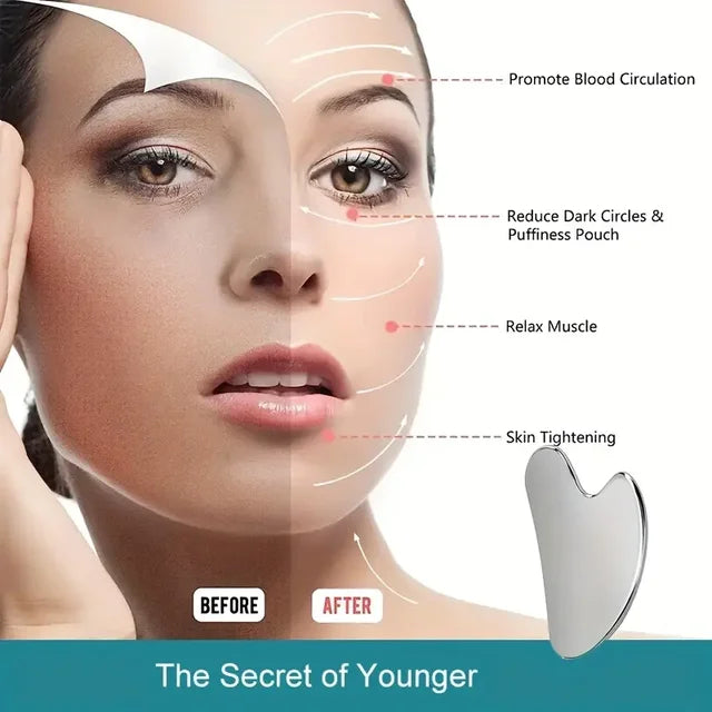 Stainless Steel Gua Sha Tool – Facial Massage & Skin Care Tool