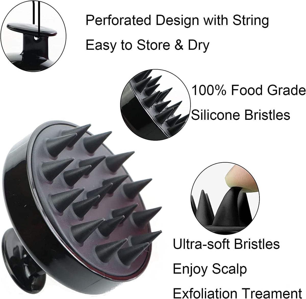 Soft Silicone Shampoo Brush & Scalp Massager for Hair Care