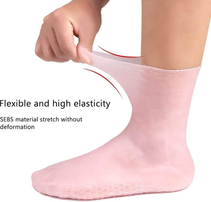 2 Pcs Silicone Moisturizing Socks for Cracked Heels