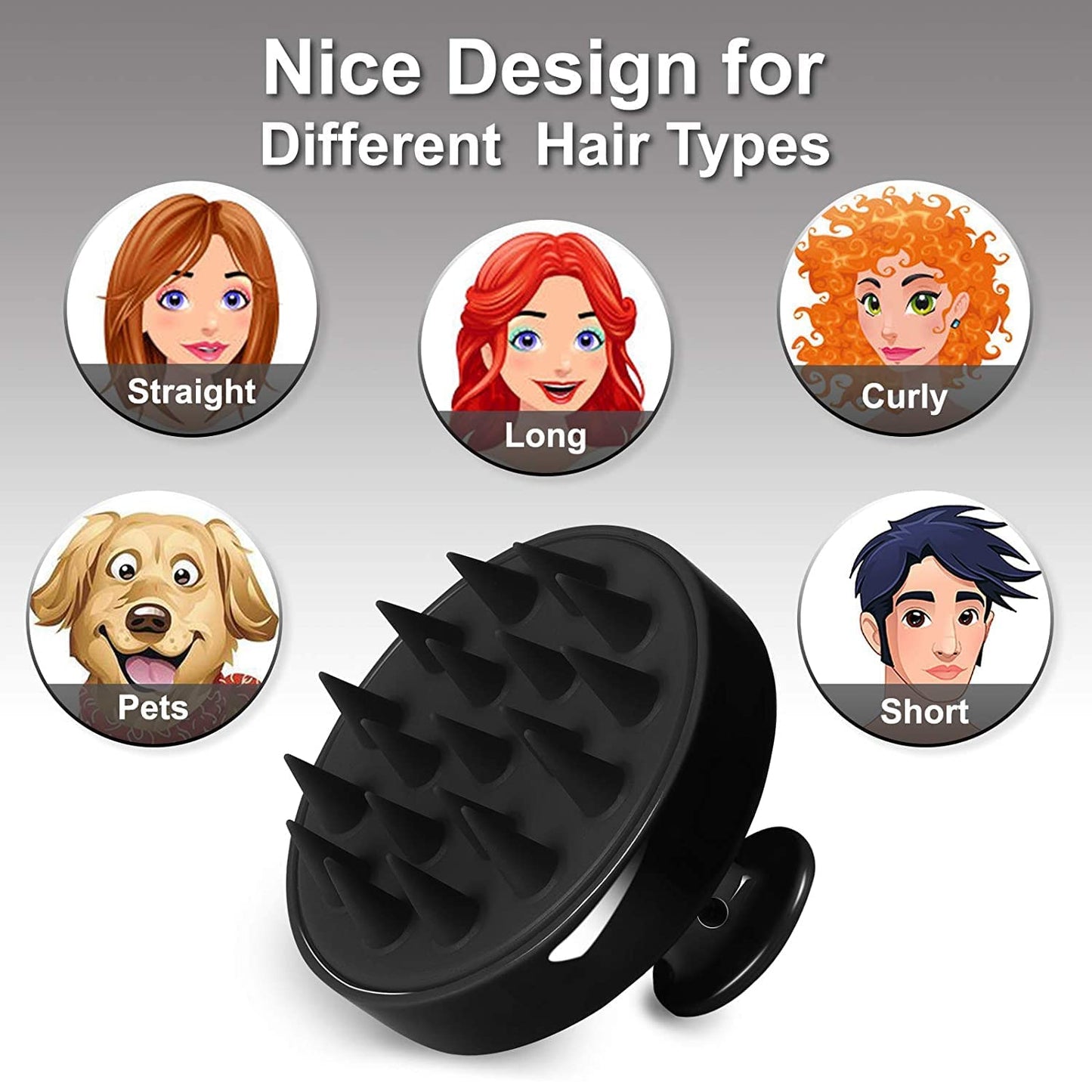 Soft Silicone Shampoo Brush & Scalp Massager for Hair Care
