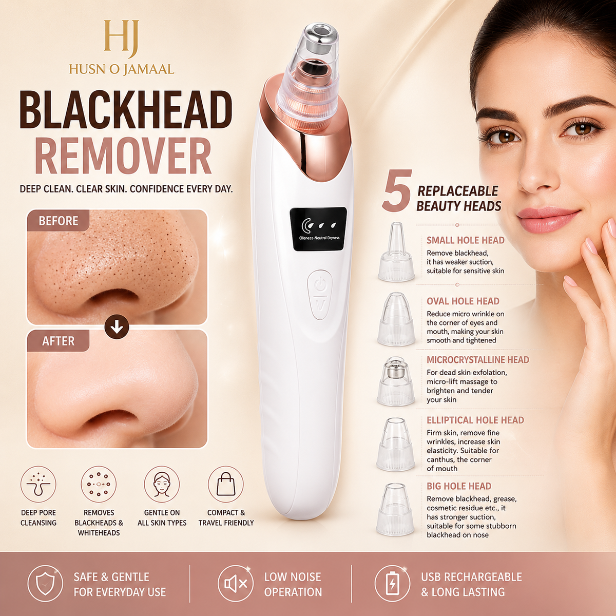 5-in-1 Blackhead Remover Machine by Husn o Jamaal