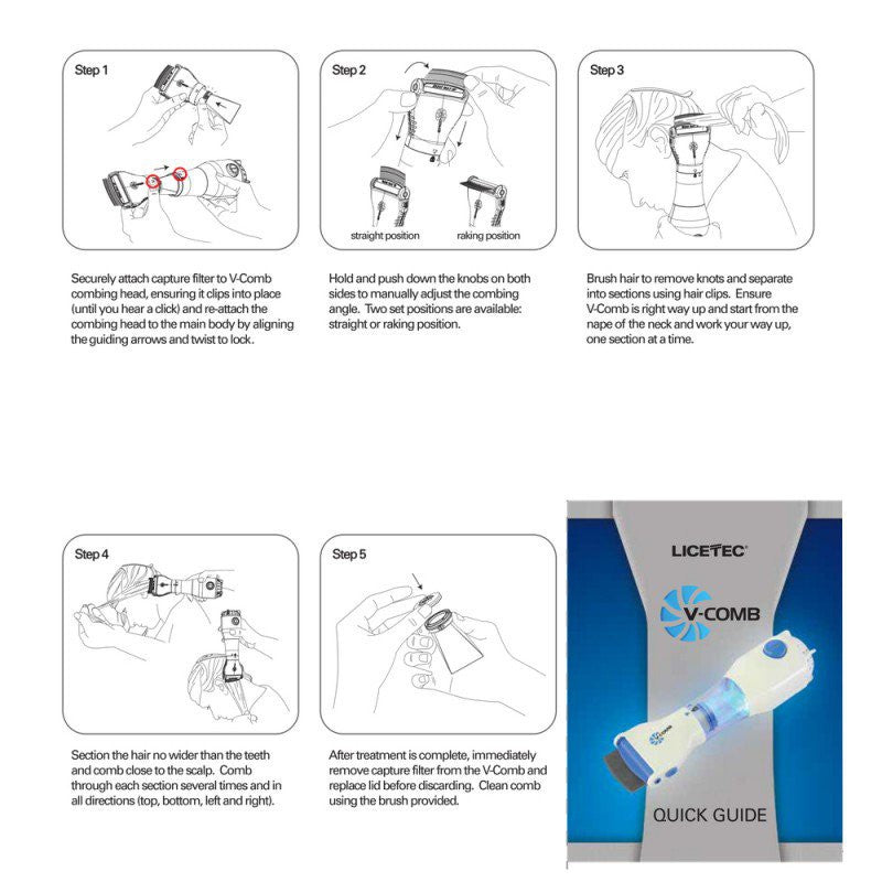 Electric Lice Removal Comb | Chemical-Free Vacuum Head Lice & Nit Remover