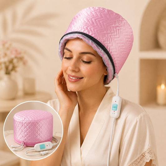 Electric Hair Steamer Cap | Thermal Heat Cap for Deep Conditioning & Hair Spa