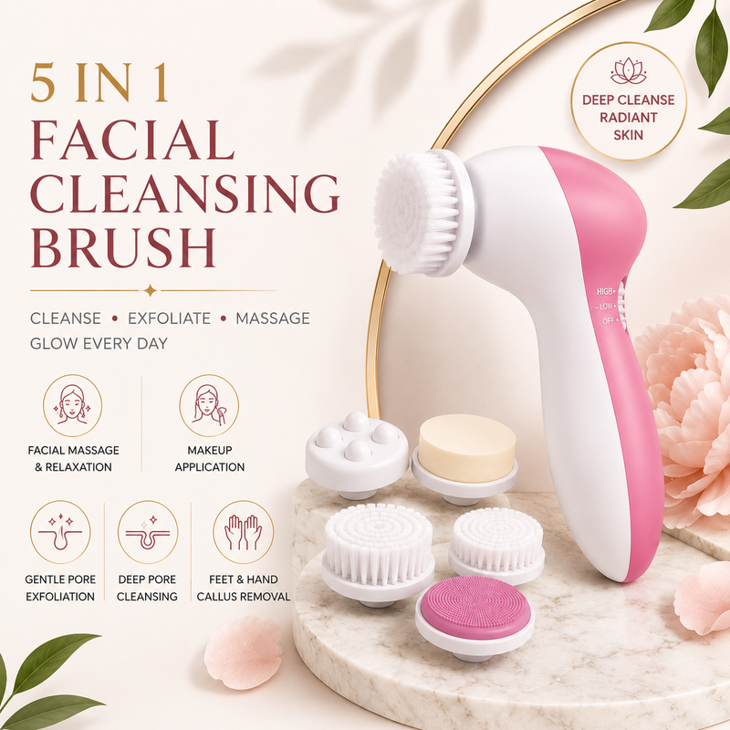 5 in 1 Facial Massager & Cleansing Brush – Skin Care Tool