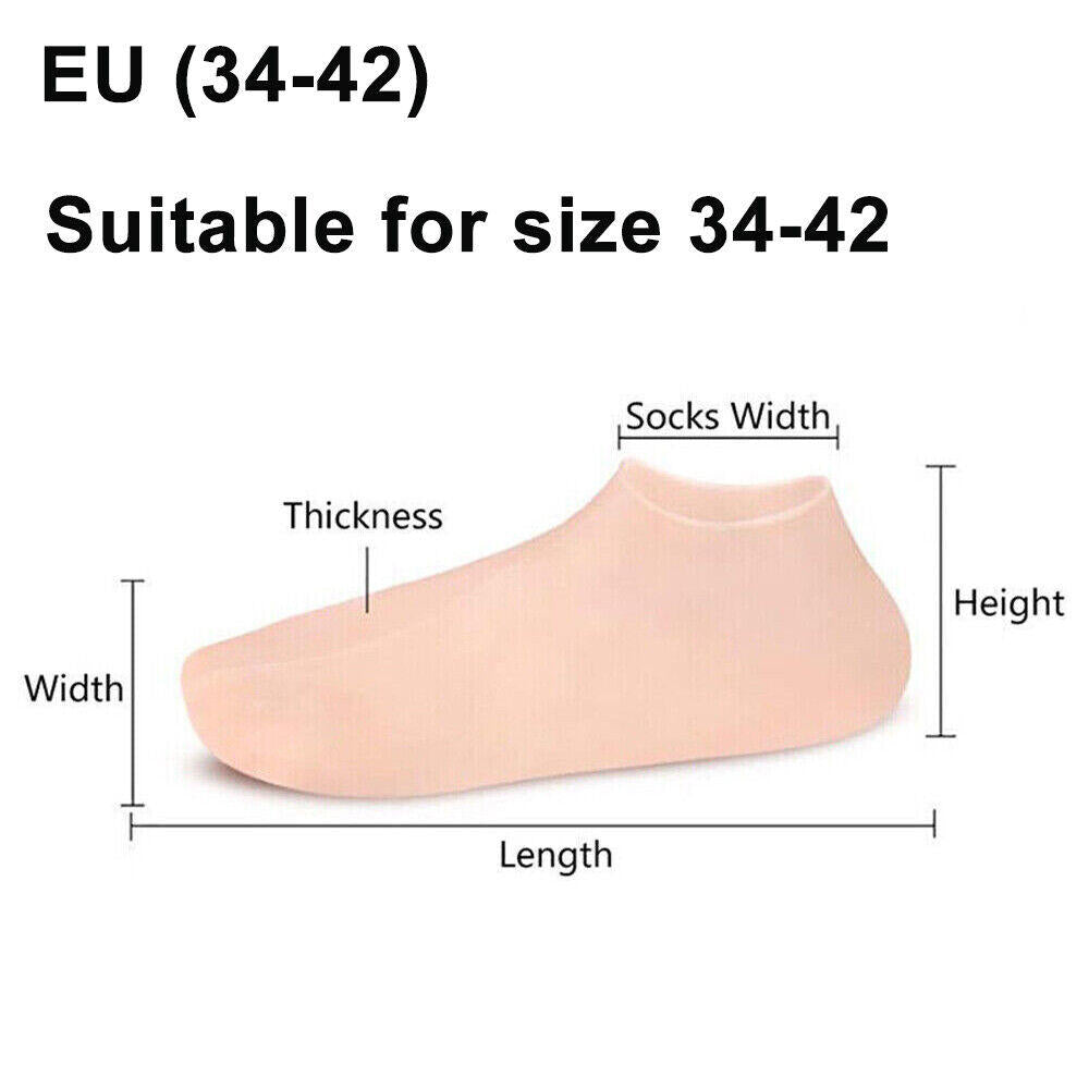 2 Pcs Silicone Moisturizing Socks for Cracked Heels