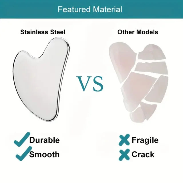 Stainless Steel Gua Sha Tool – Facial Massage & Skin Care Tool