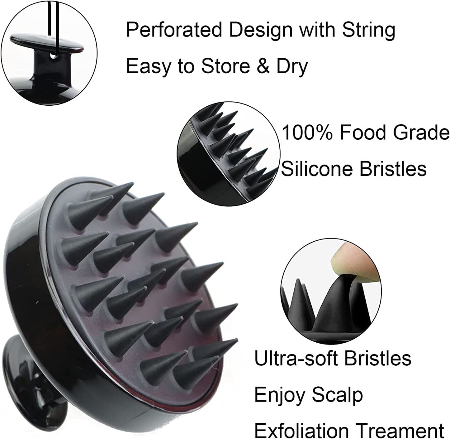 Soft Silicone Shampoo Brush & Scalp Massager for Hair Care