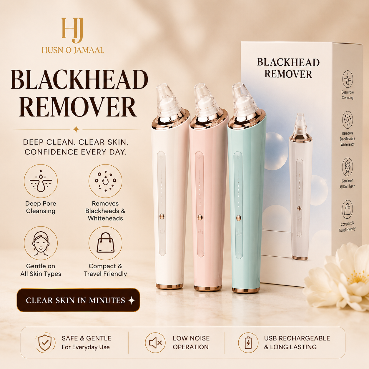 4-in-1 Blackhead Remover Machine – Derma Suction Pore Vacuum Cleaner