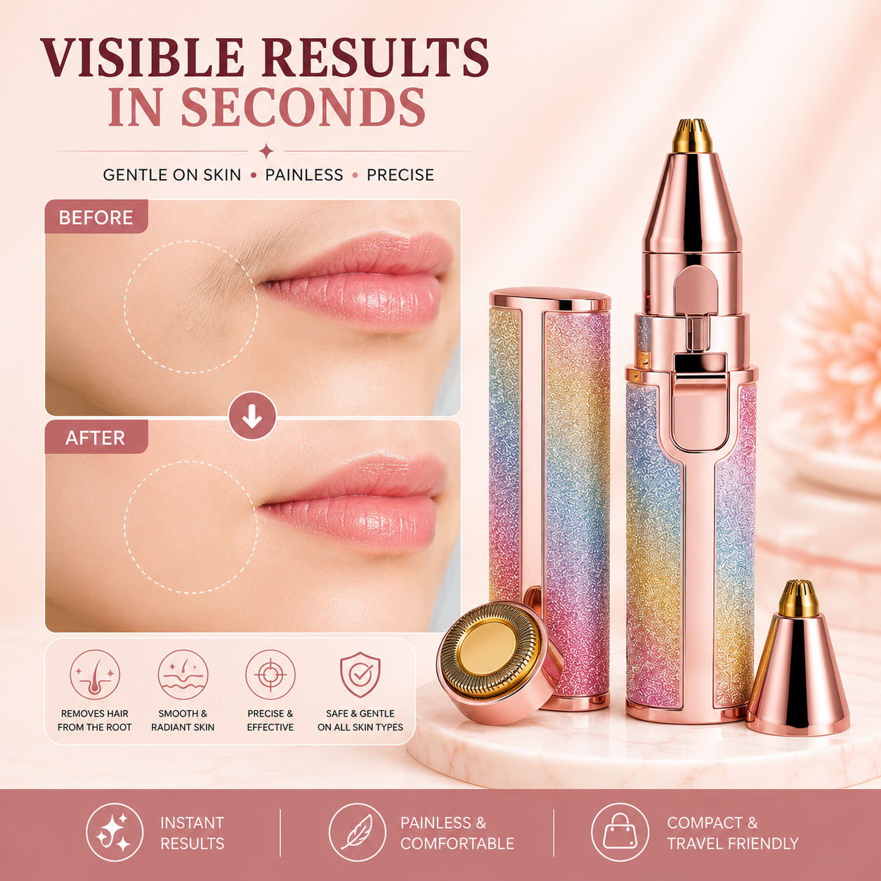 2-in-1 Eyebrow & Facial Hair Remover – Precision Trimmer By Husn o Jamaal