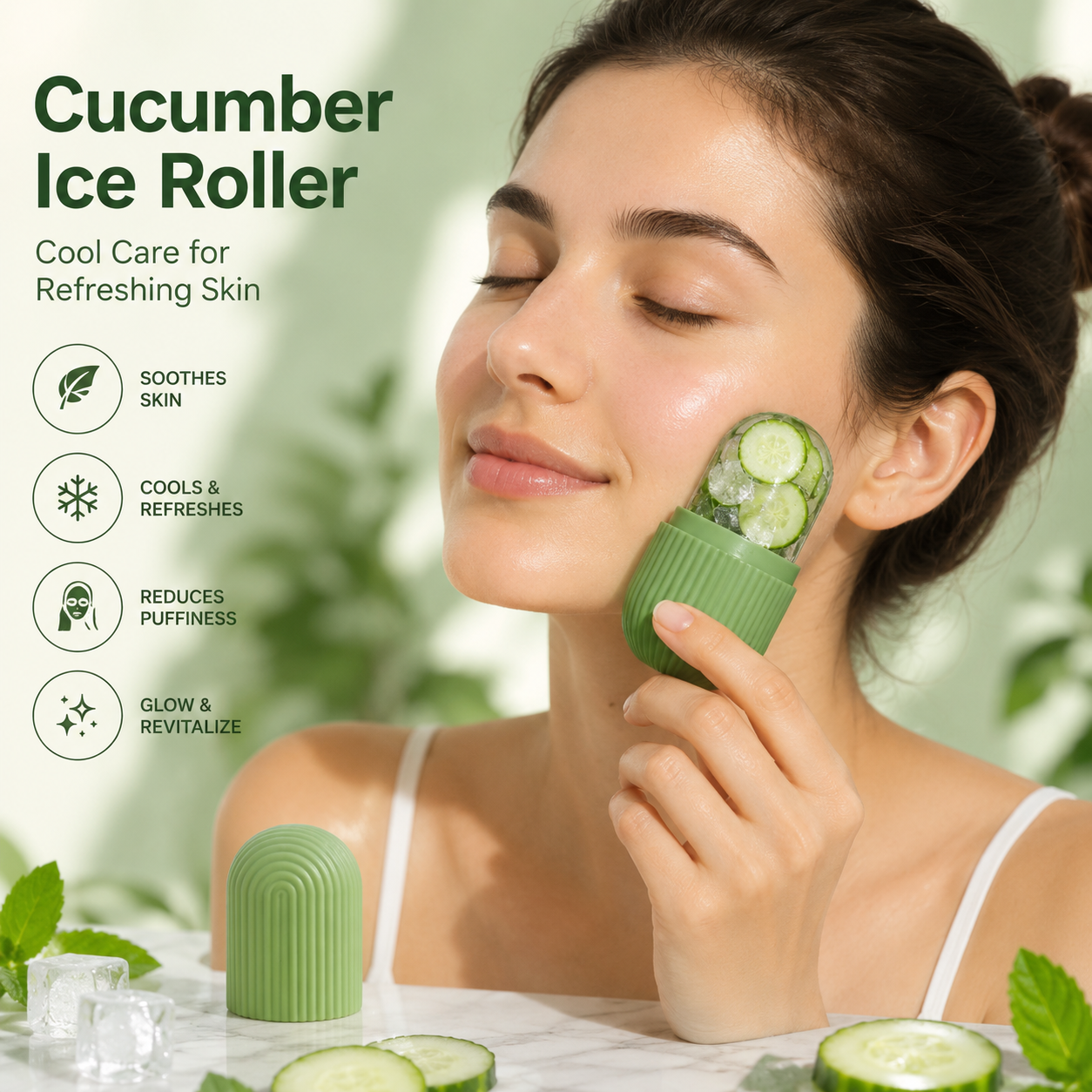 Facial Ice Roller – Reusable Silicone Skin Care Tool