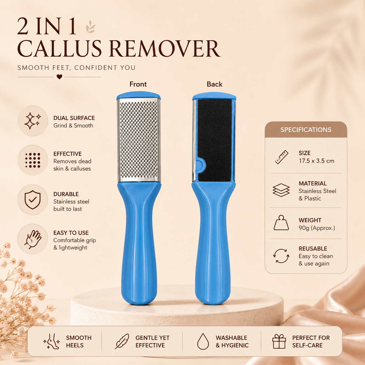 Professional Double-Sided Foot File & Callus Remover