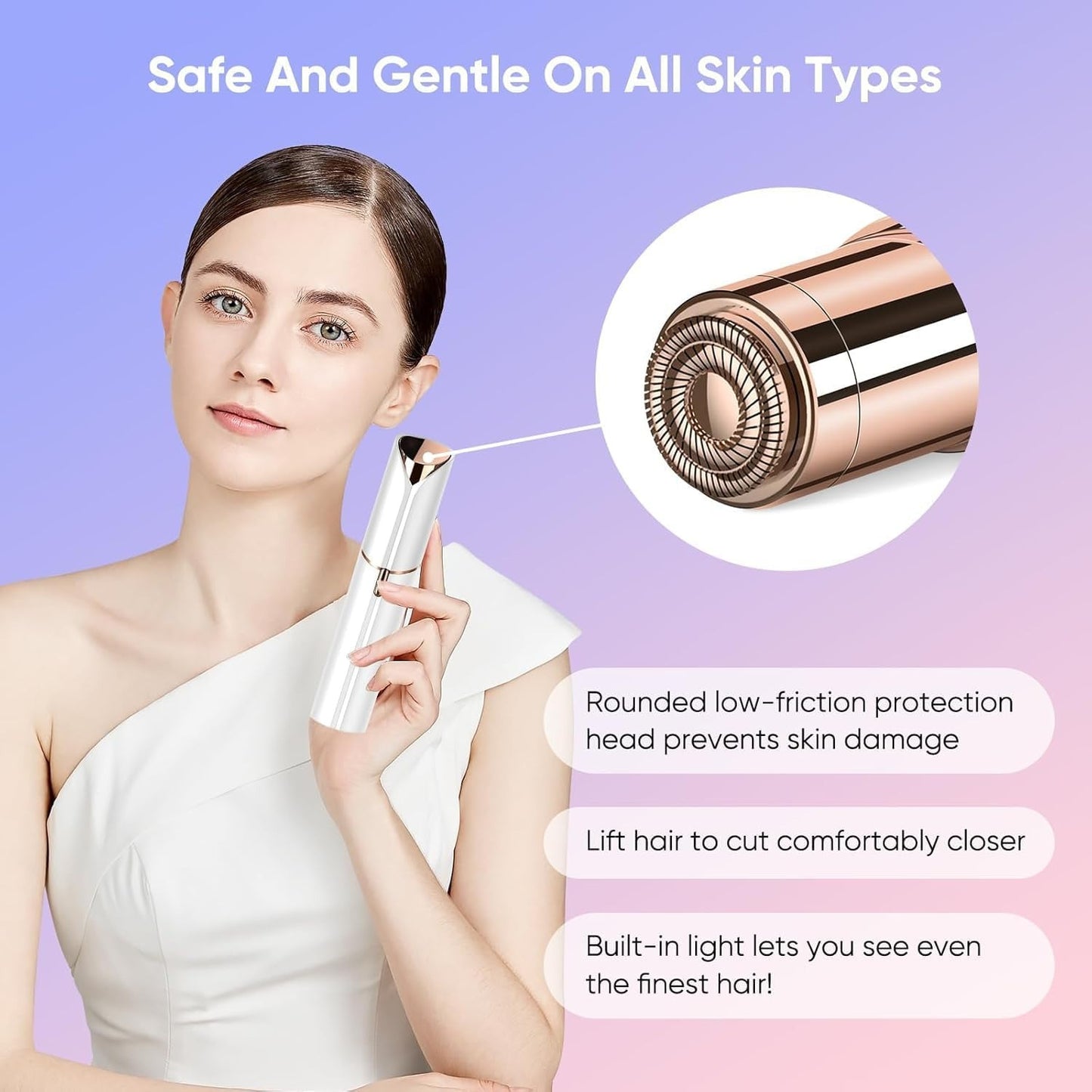 Facial Hair Remover for Women – USB Rechargeable Precision Trimmer