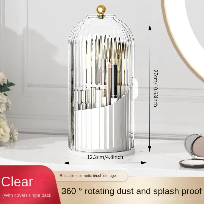 360° Rotating Makeup Brush Organizer - Bird Cage Style - HoJ