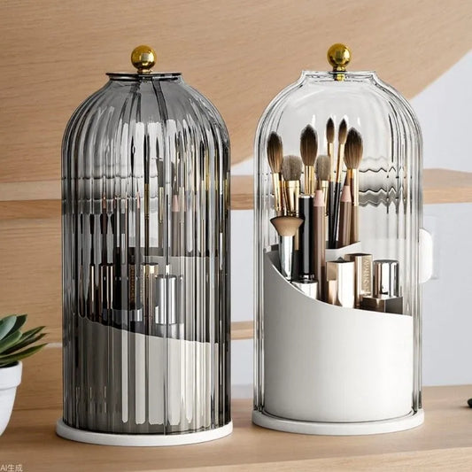 360° Rotating Makeup Brush Organizer - Bird Cage Style - HoJ