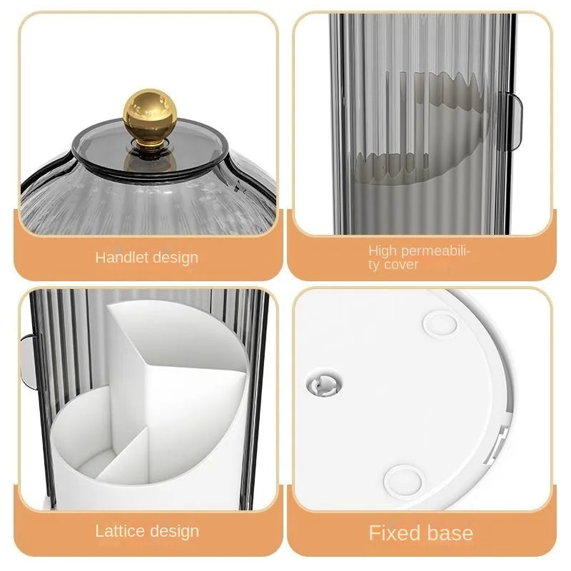 360° Rotating Makeup Brush Organizer - Bird Cage Style - HoJ