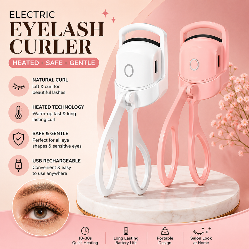 USB Rechargeable Heated Electric Eyelash Curler | Quick Heat Lash Curler