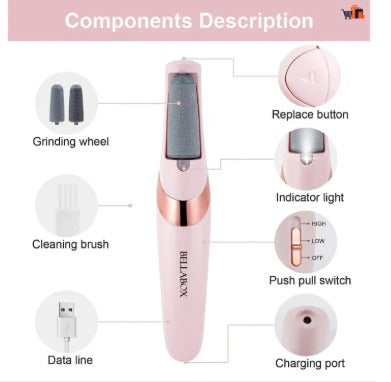 Find Back Electric Foot File Grinder – Callus & Dead Skin Remover for Smooth Heels