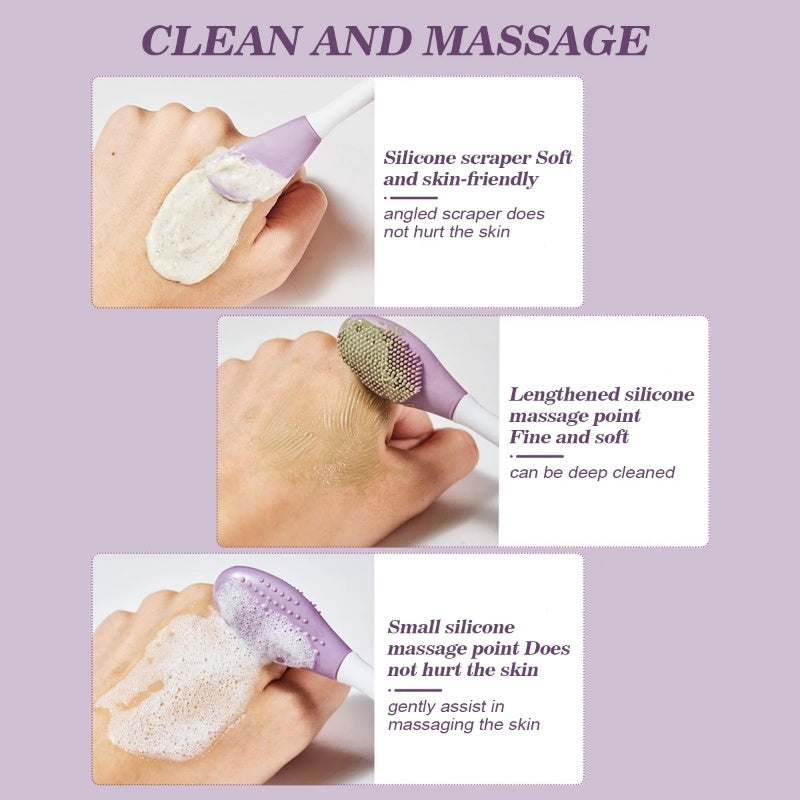 2-in-1 Facial Mask Applicator & Cleansing Brush for Skincare