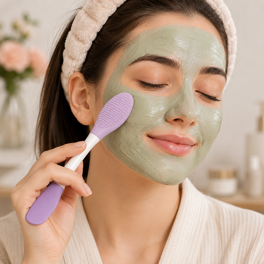 2-in-1 Facial Mask Applicator & Cleansing Brush for Skincare