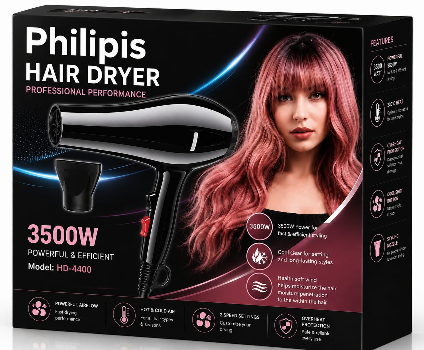 Hair Dryer | Hot & Cold Air Hair Dryer for Fast Hair Styling