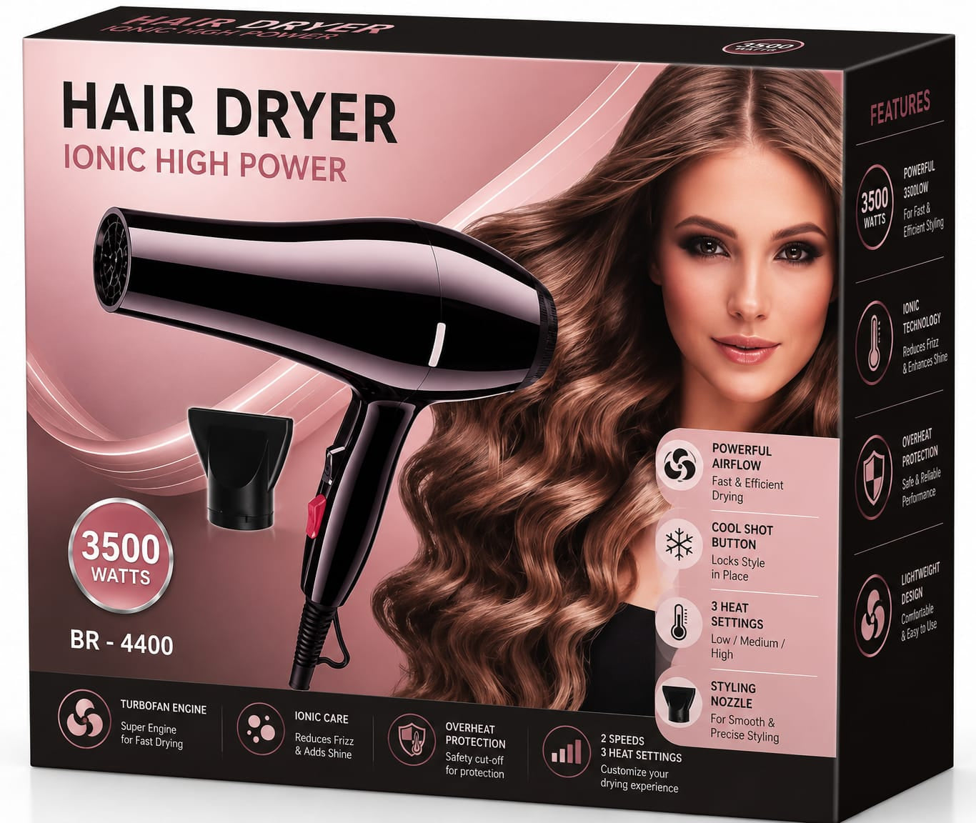 Hair Dryer | Hot & Cold Air Hair Dryer for Fast Hair Styling