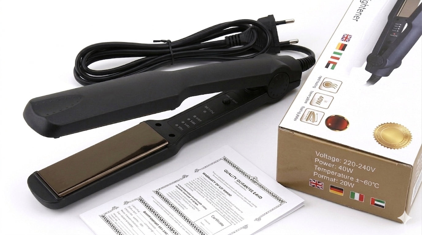 Professional Ceramic Tourmaline Hair Straightener | Adjustable Temperature Flat Iron