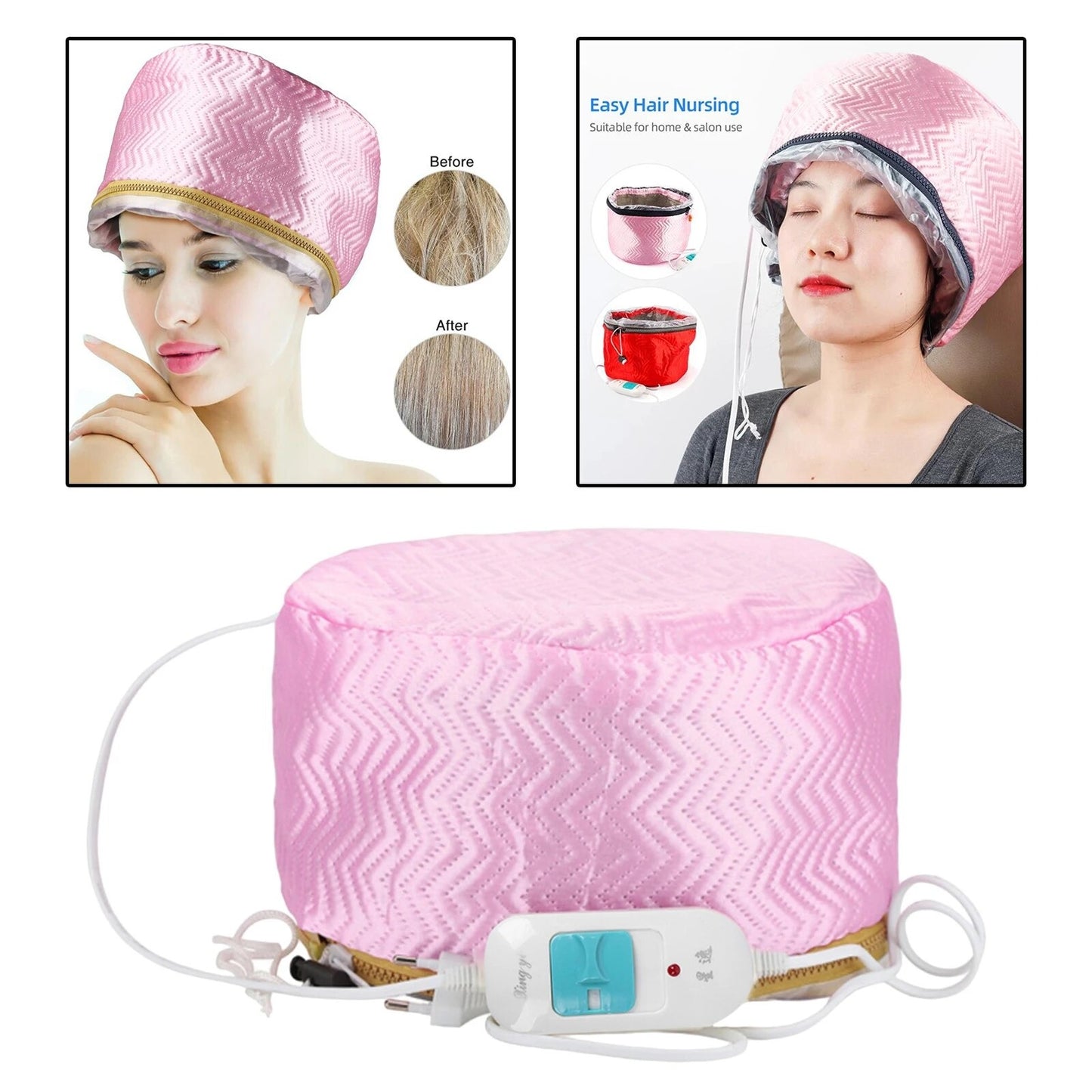 Electric Hair Steamer Cap | Thermal Heat Cap for Deep Conditioning & Hair Spa