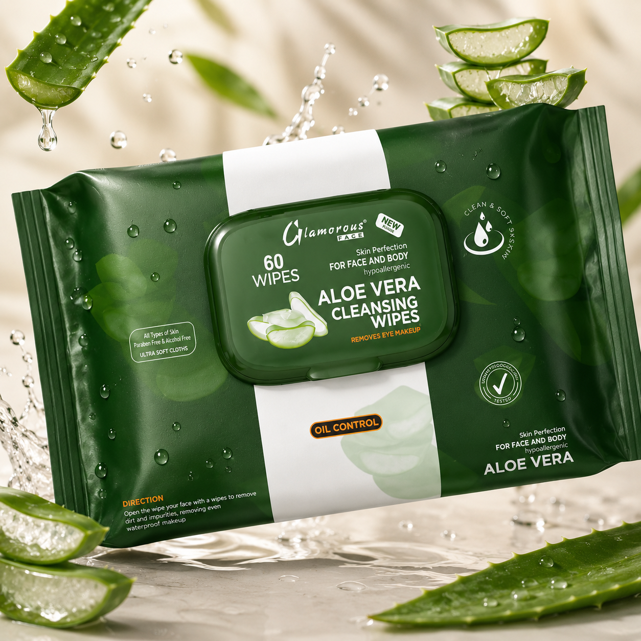 Makeup Remover Wipes | 60 Large Face Cleansing Wipes